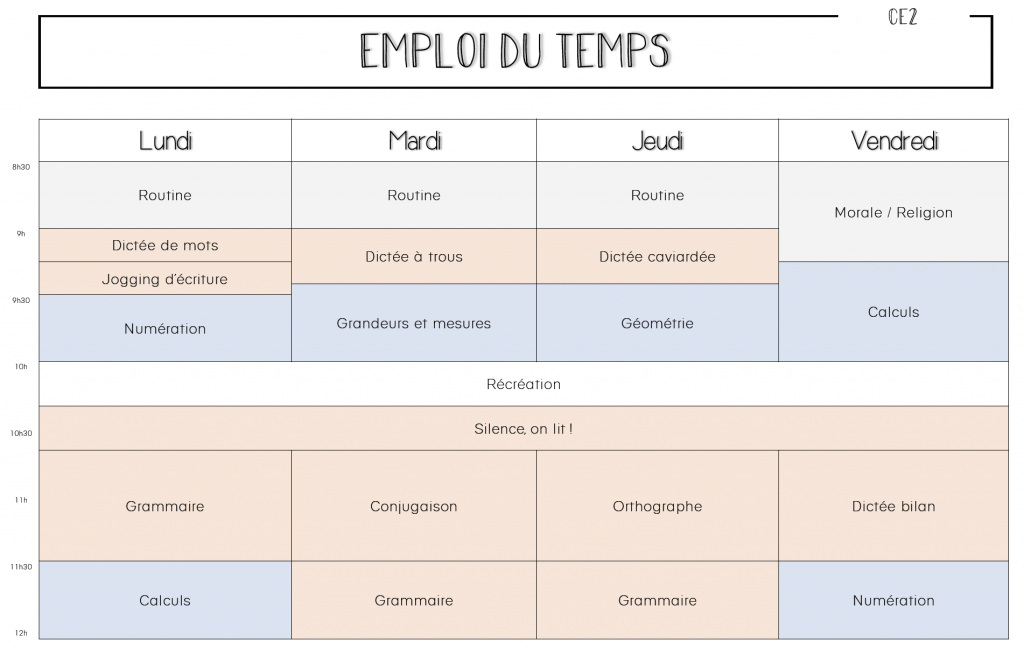 Emploi du temps