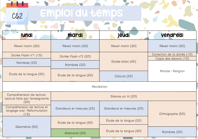 Emploi du temps