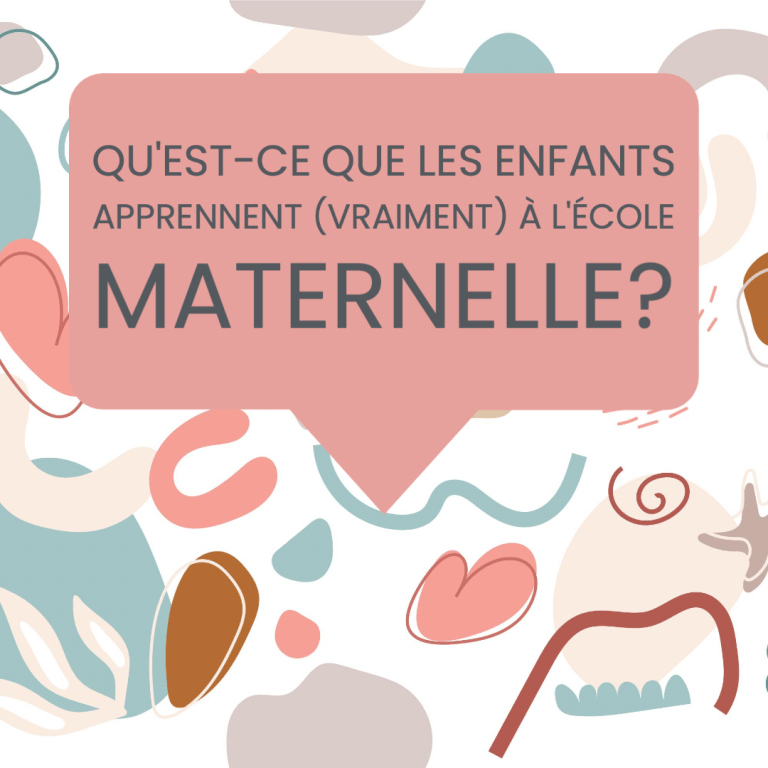 Qu'est-ce que les enfants apprennent vraiment à l'école maternelle?